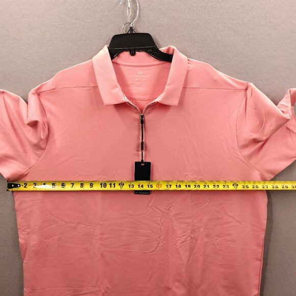 Van Camel Men's Peach Cotton Flex Polo Shirt 1/4 Zip 3XL LUX  Breathable Casual - Picture 6 of 7